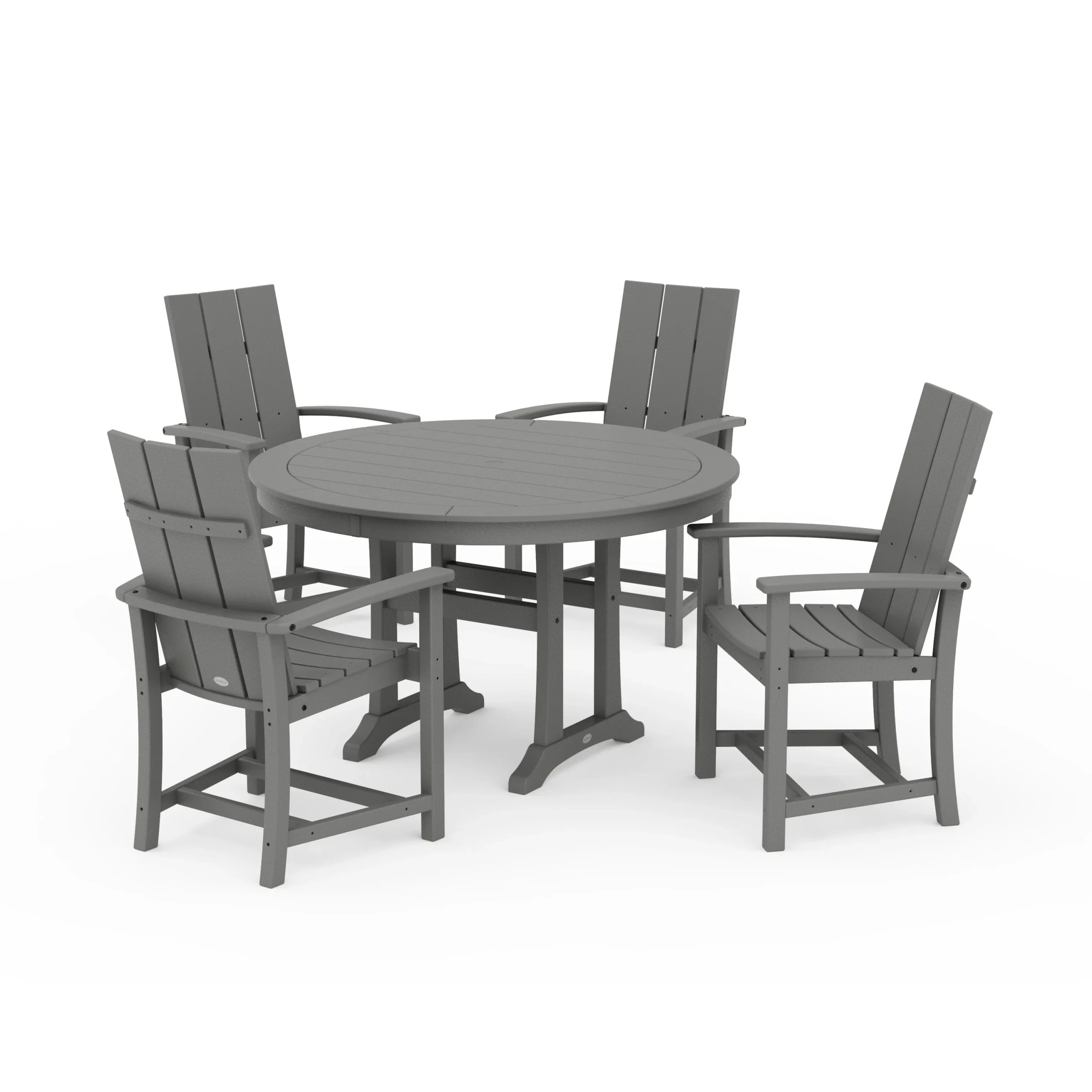 Modern Adirondack 5-Piece Round Dining Set with Trestle Legs