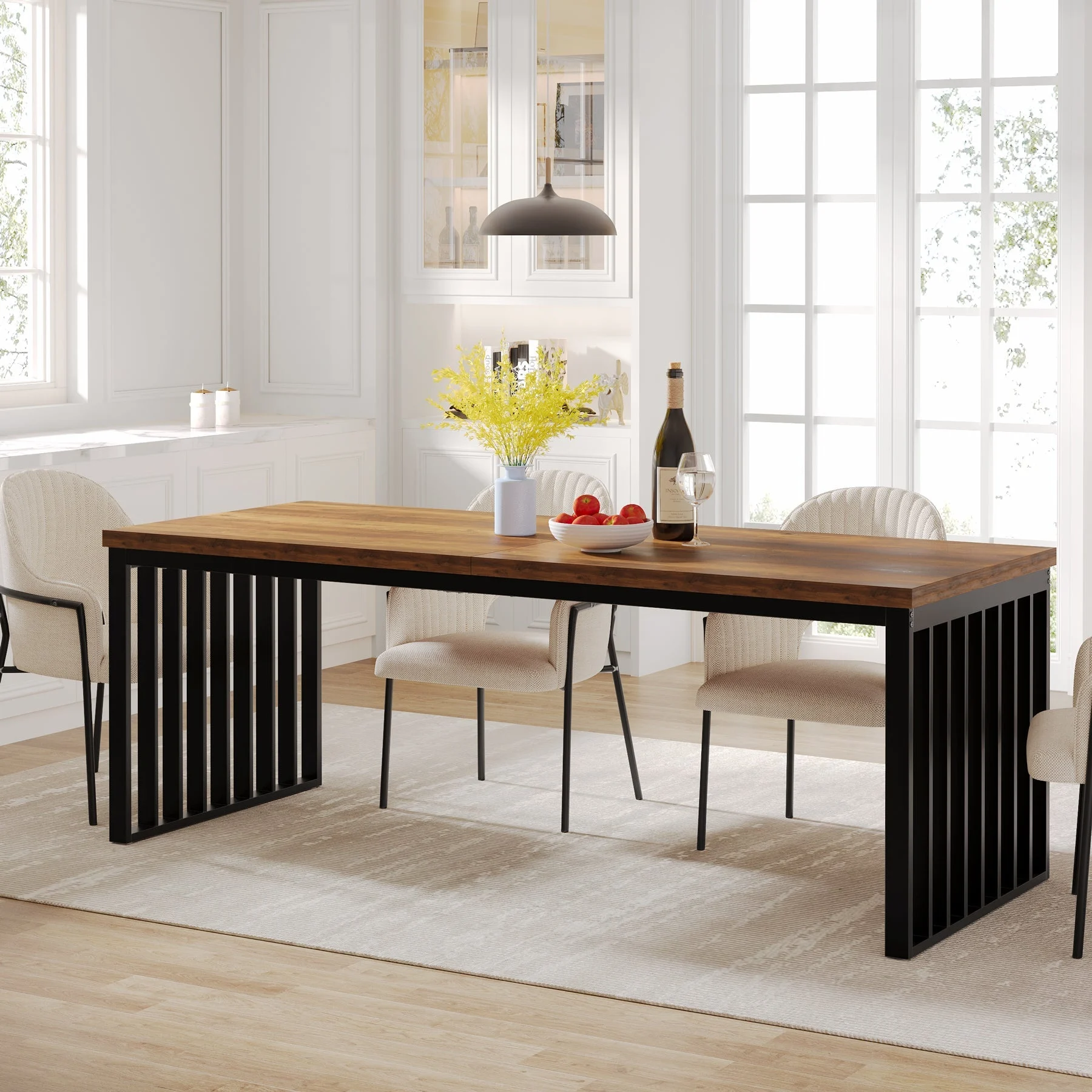 Modern Dining Table, 78.74 inches Sturdy Kitchen Table