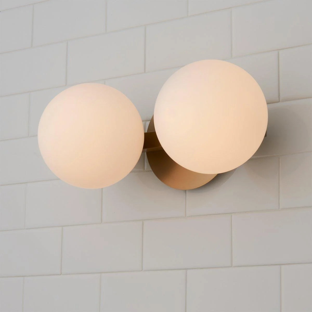 Modern Milky Globe Vanity Light - 2 Light