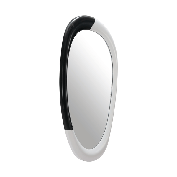 Muna Mirror White & Black | Modern Wood Framed Accent Mirror