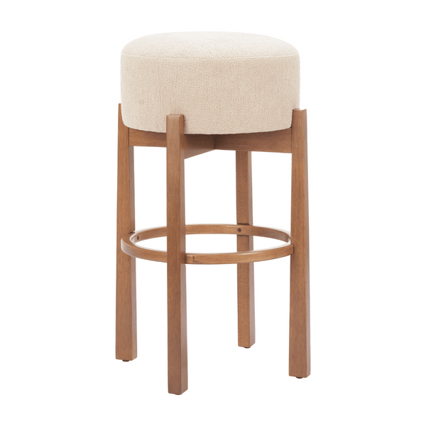 Nade Barstool Beige & Walnut - Set of 2