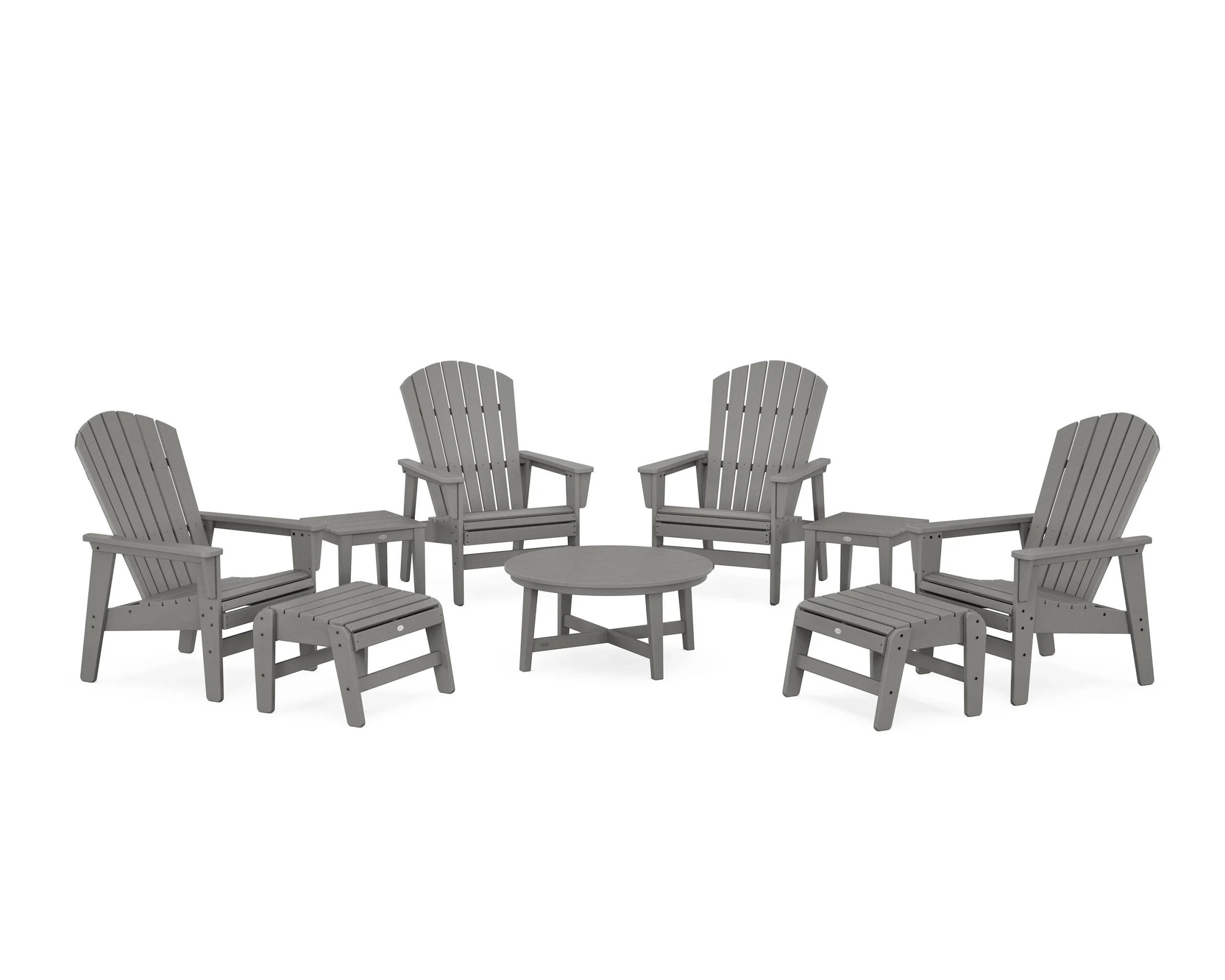 Nautical Grand Upright Adirondack 9-Piece Conversation Set