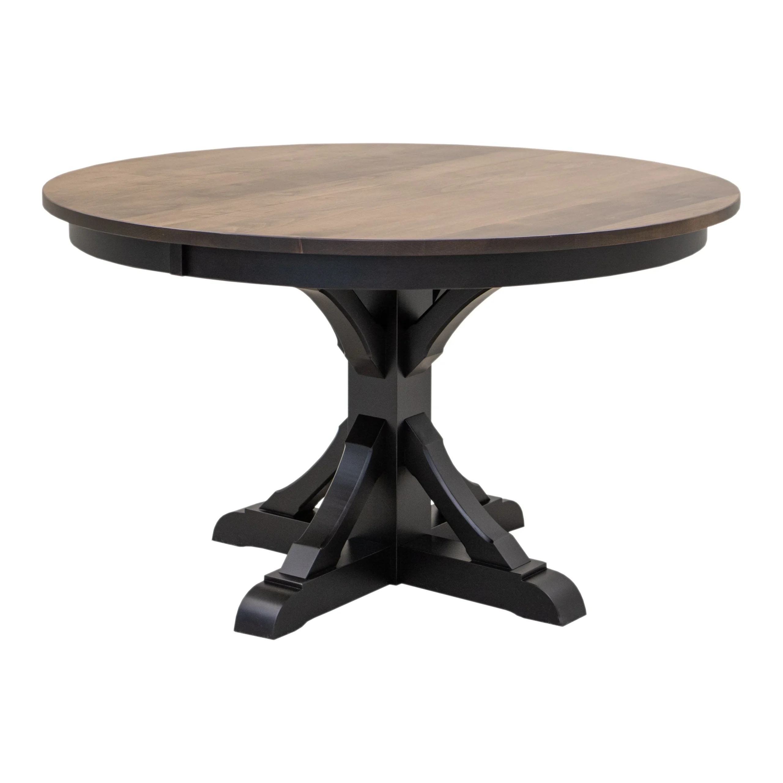 Newport Round Black & Wood Extending Dining Table | M-EB&CO