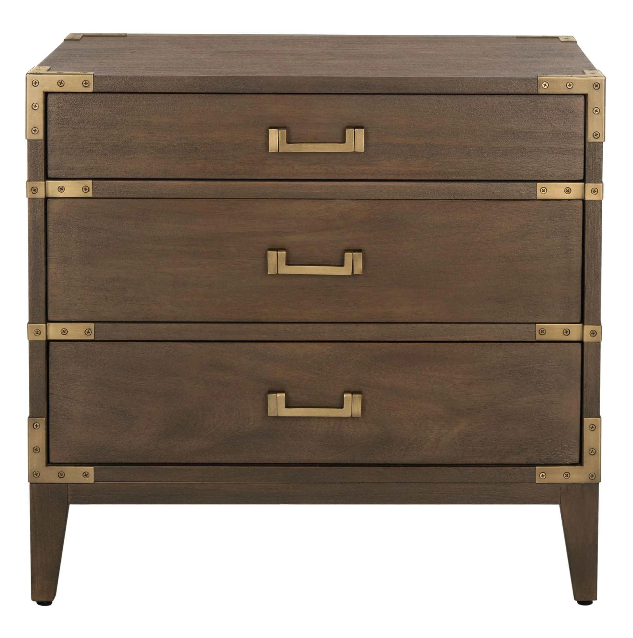 Nisha 3 Drawer Wood Nightstand