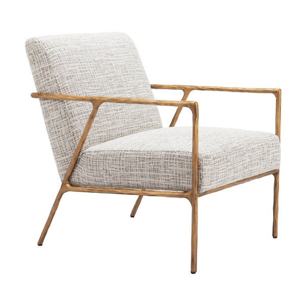 Norrebro Accent Chair Beige Frost | Sculptural Steel & Frost Fabric Seating