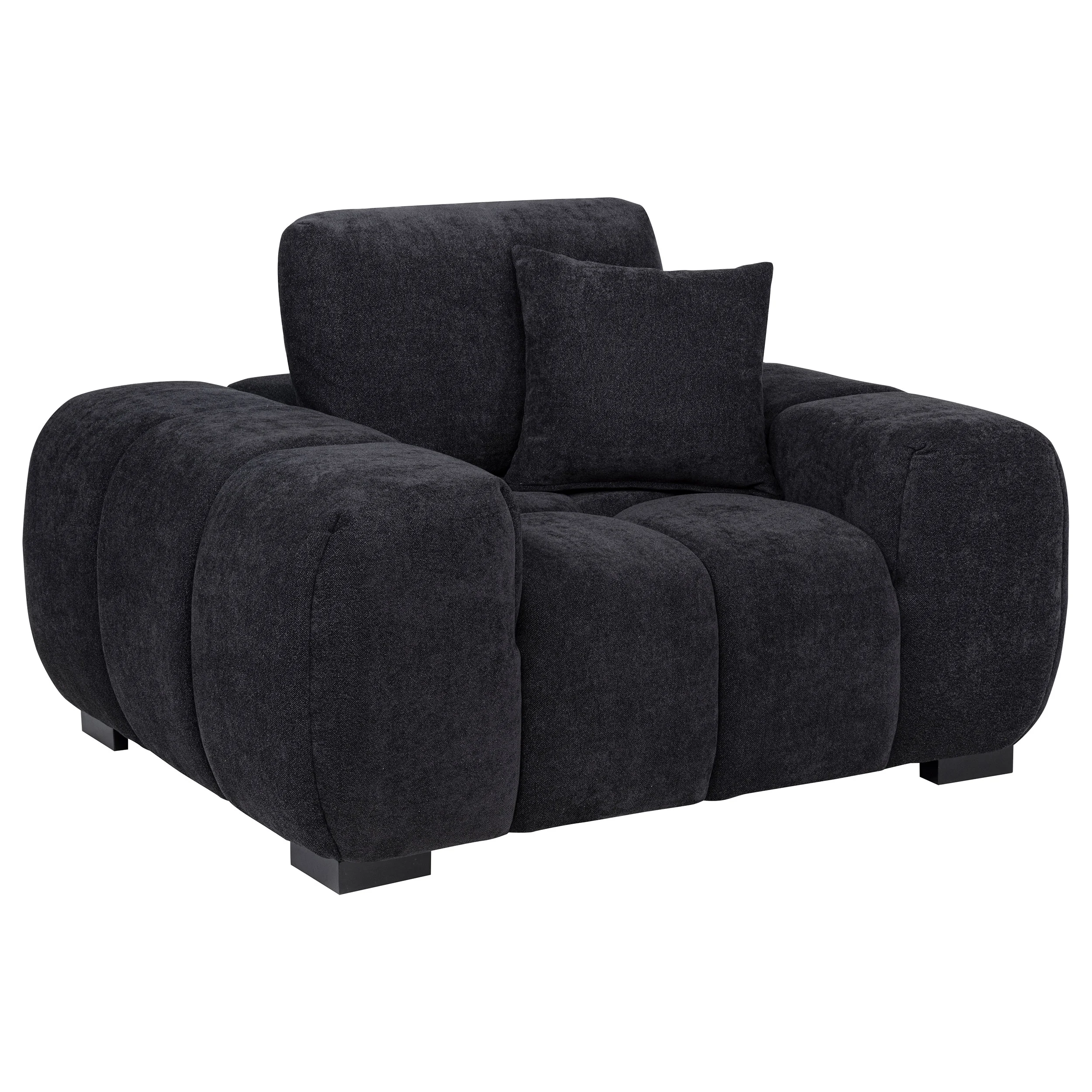 Octavia Upholstered Track Arm Accent Chair Black