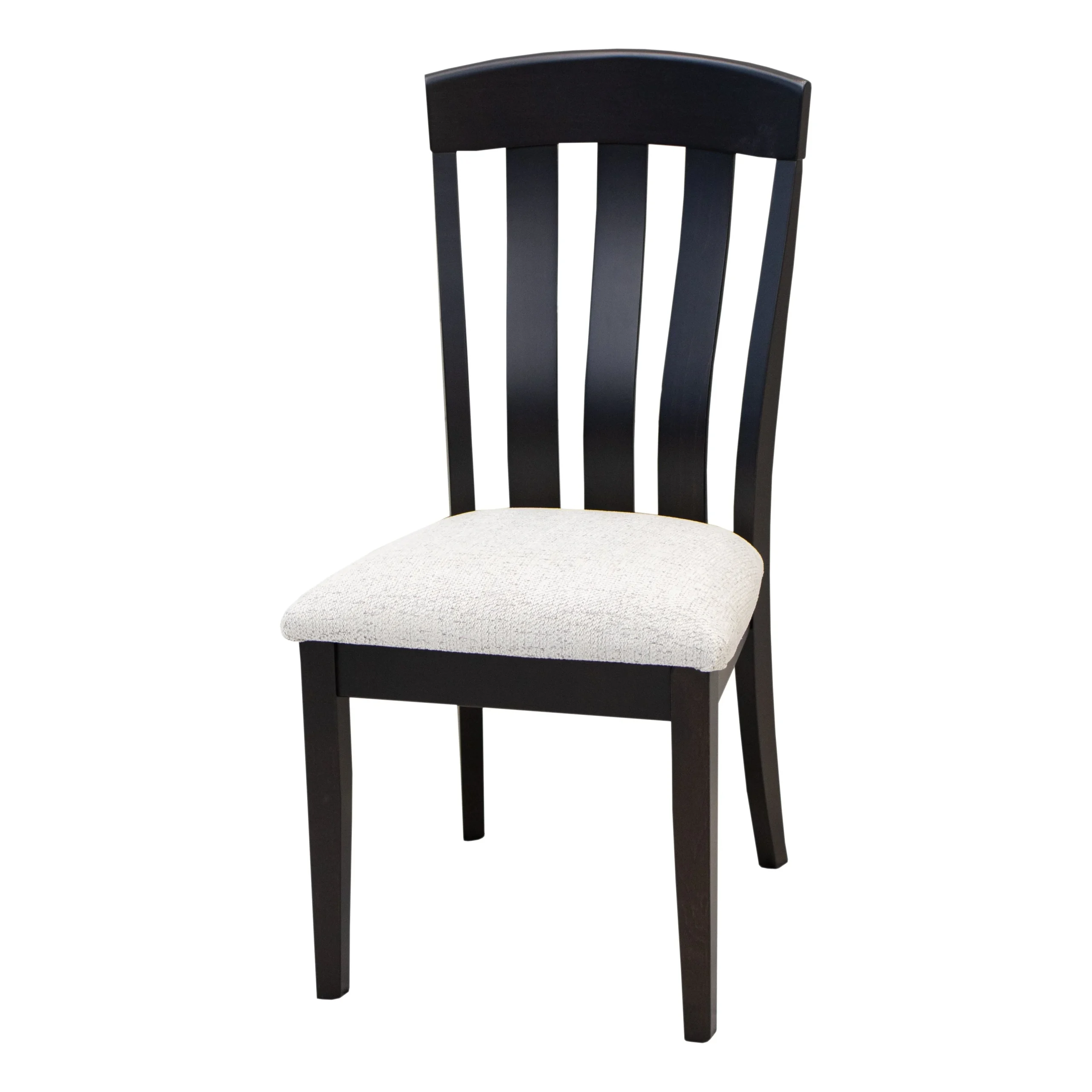 Oregon Black Maple Wood Side Dining Chair with Fabric Seat | EB