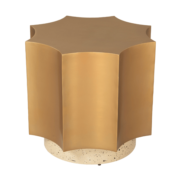 Osam Side Table Gold & Beige | Gold Side Table
