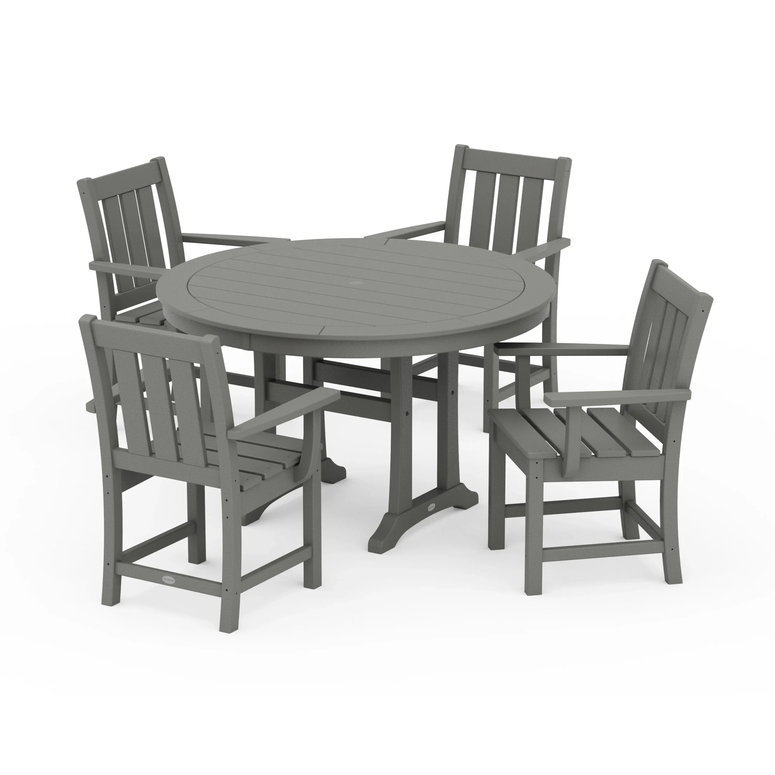 Oxford 5-Piece Round Dining Set with Trestle Legs