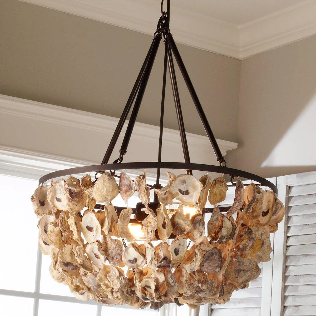 Oyster Shell Basket Chandelier