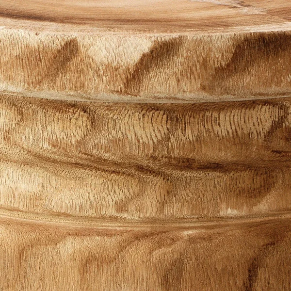 Paulownia Wood Stool Table | Natural Brown Finish & Compact Architectural Form