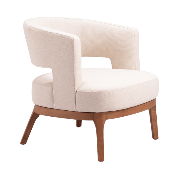Penryn Accent Chair Beige | Sculptural Modern Fabric Armchair