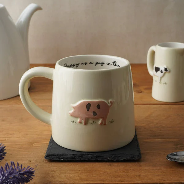 Pig Stoneware Mug In Gift Box- Bramble Farm