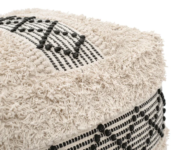 Pisco Ottoman Beige & Black | Flexible Comfort & Architectural Clarity