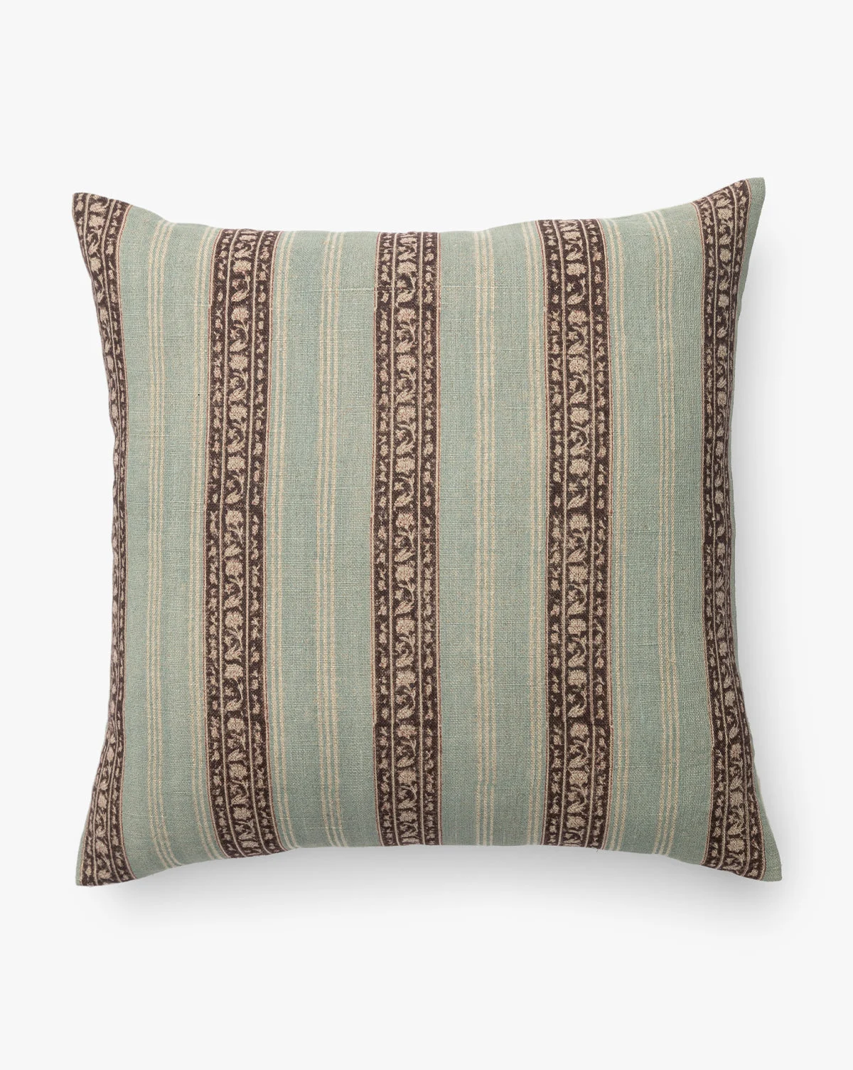 Porter Block Print Linen Pillow Cover