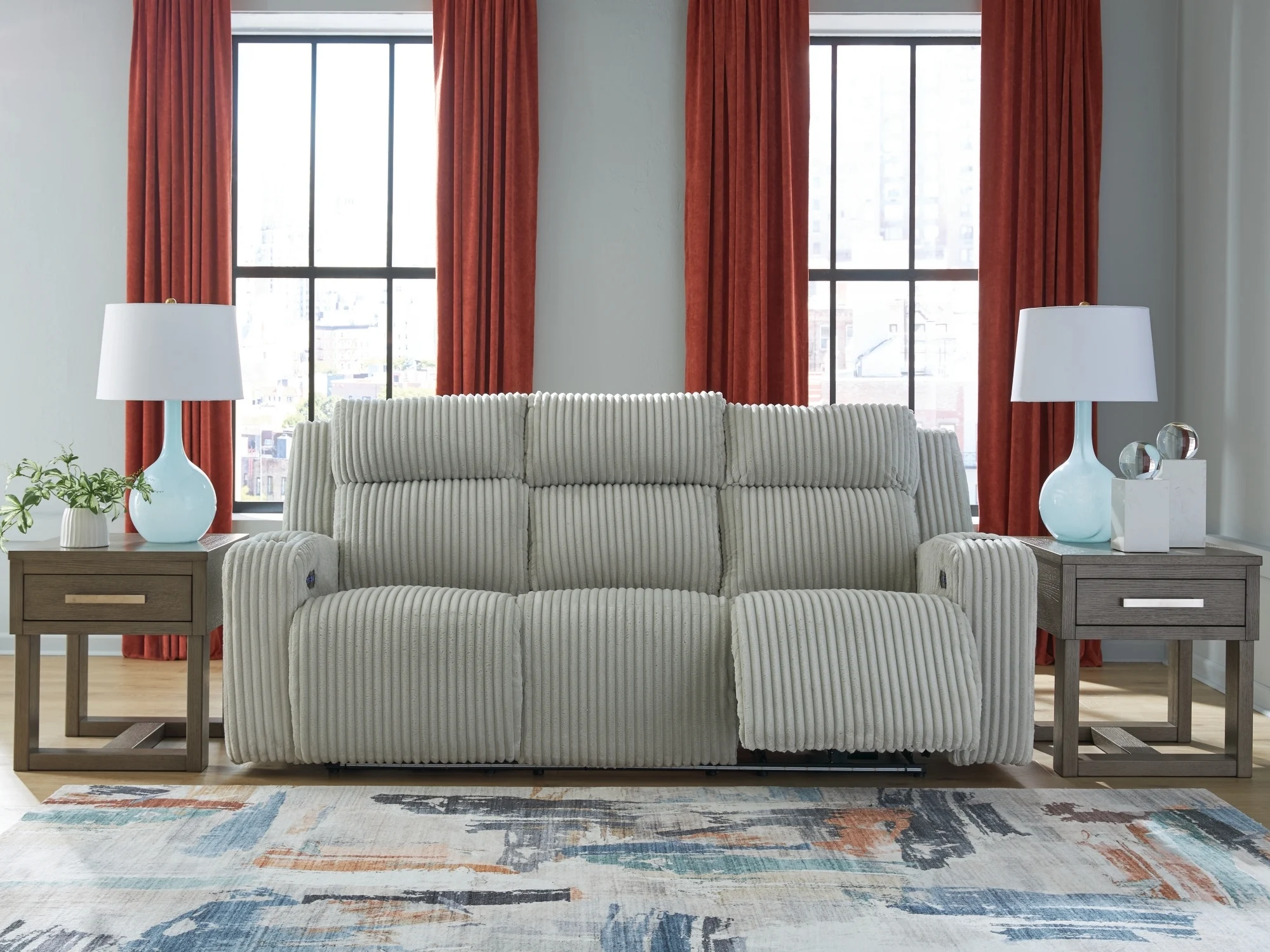 Power Reclining Sofa With Adjustable Headrest