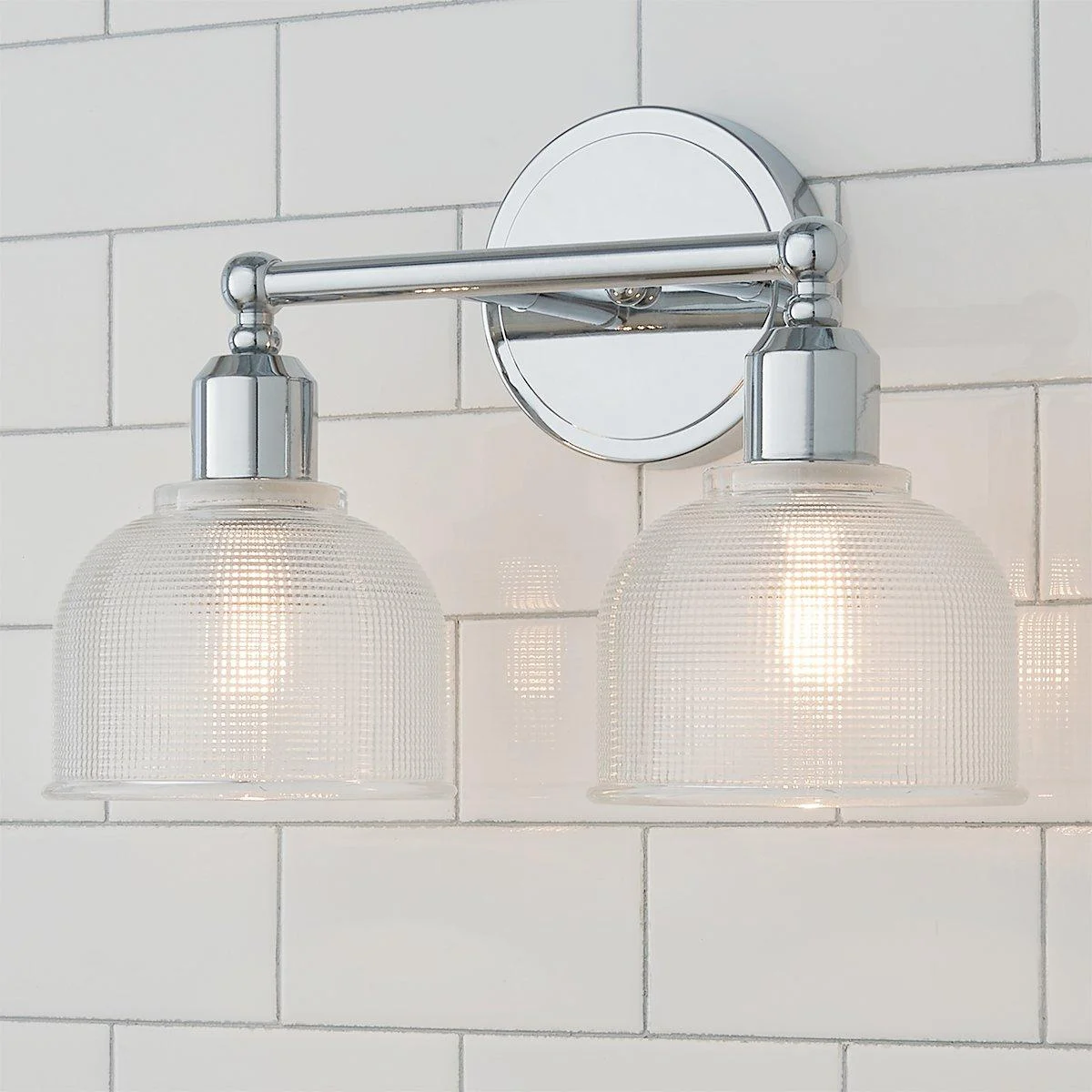 Prismatic Glass Vanity Light - 2 Light