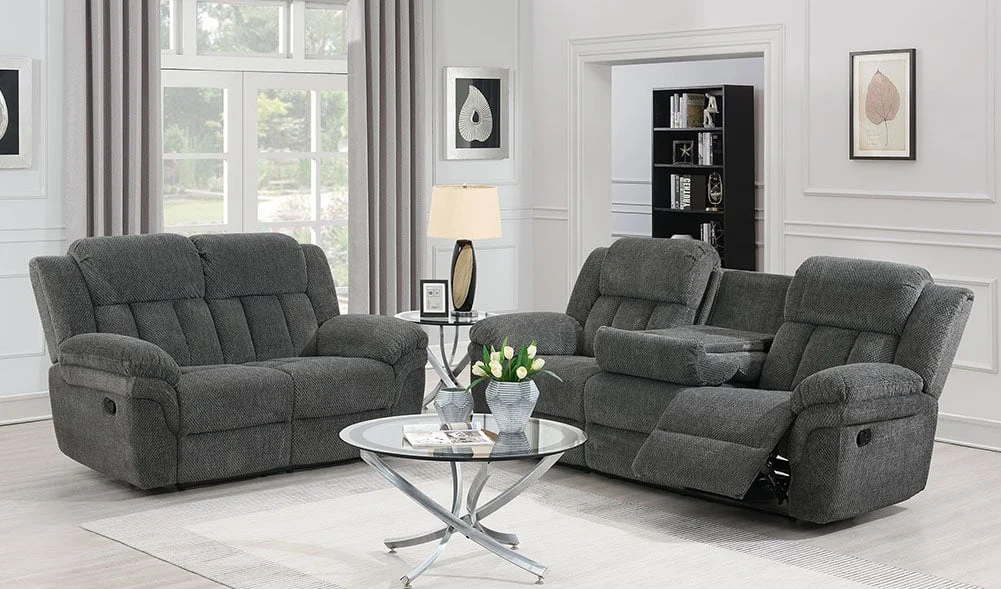 Reclining Sofa with Dropdown Table and Loveseat