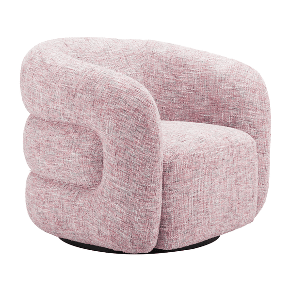 Refine Swivel Chair Pink Tweed | Modern Architectural Swivel Seating