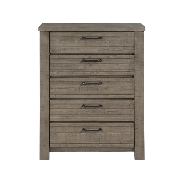 Rustic 5-Drawer Chest with Planked Framing