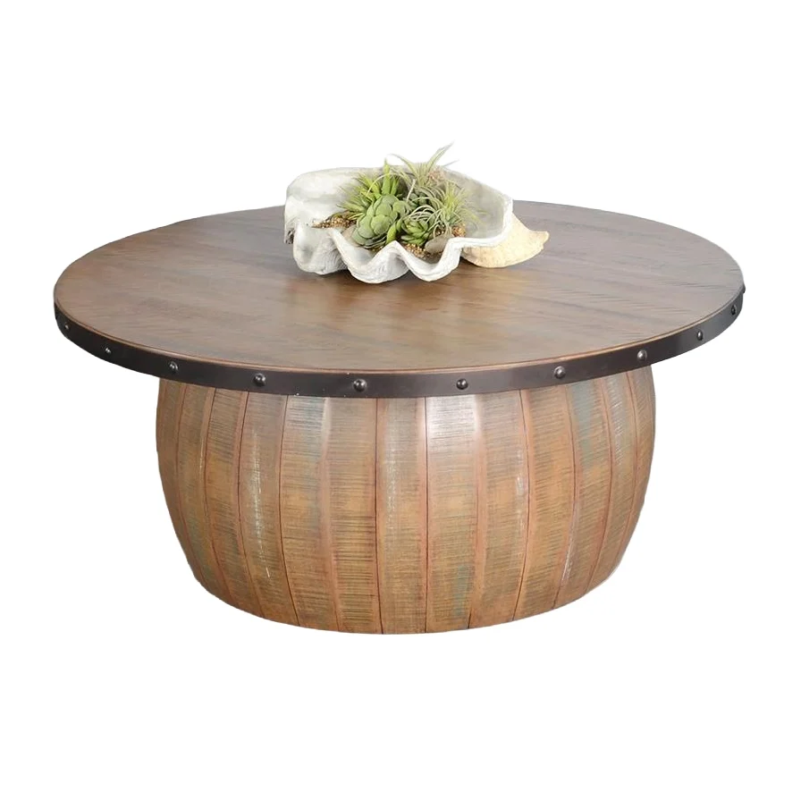 Rustic Barrel Coffee Table