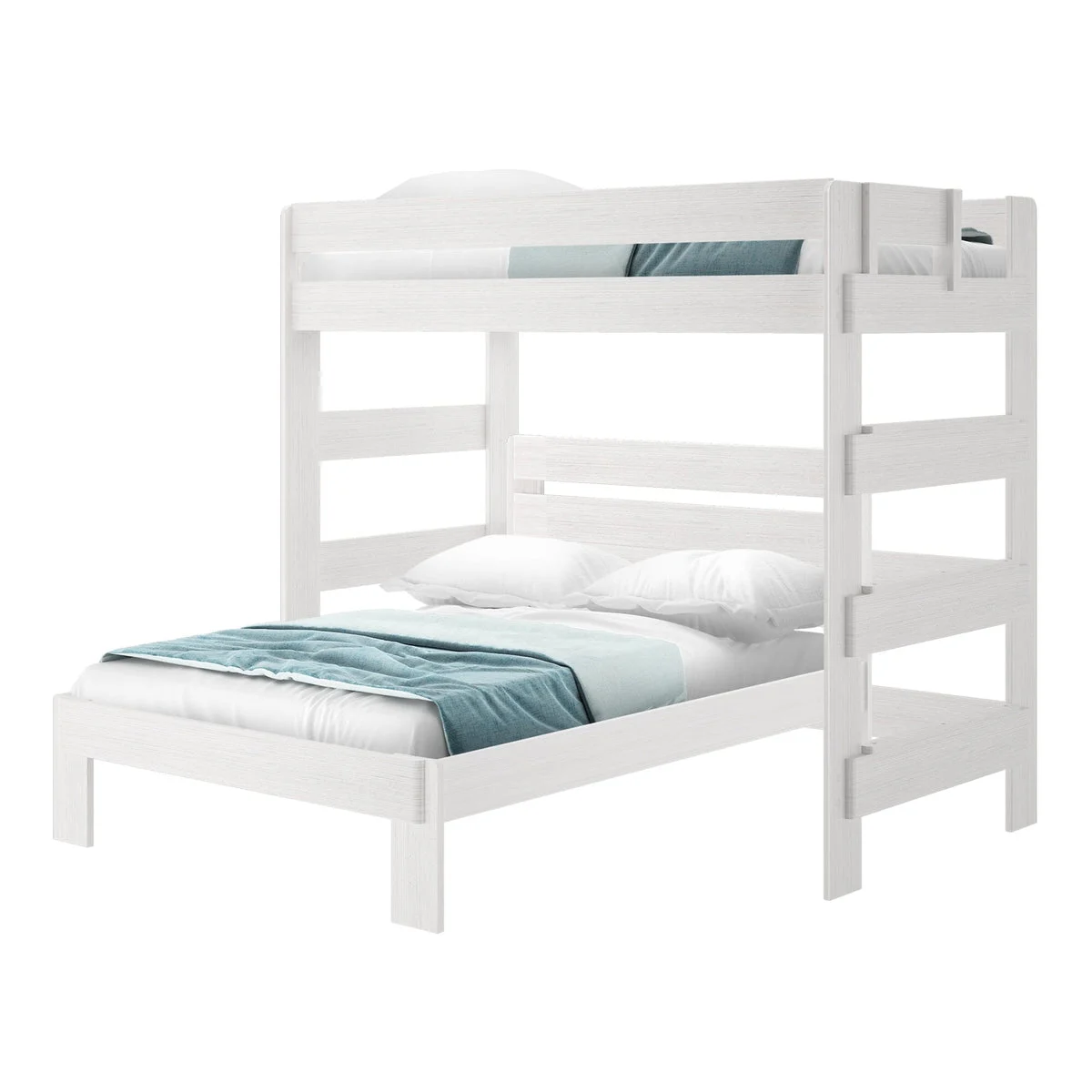 Rustic Twin/Full L-Shaped Bunk Bed