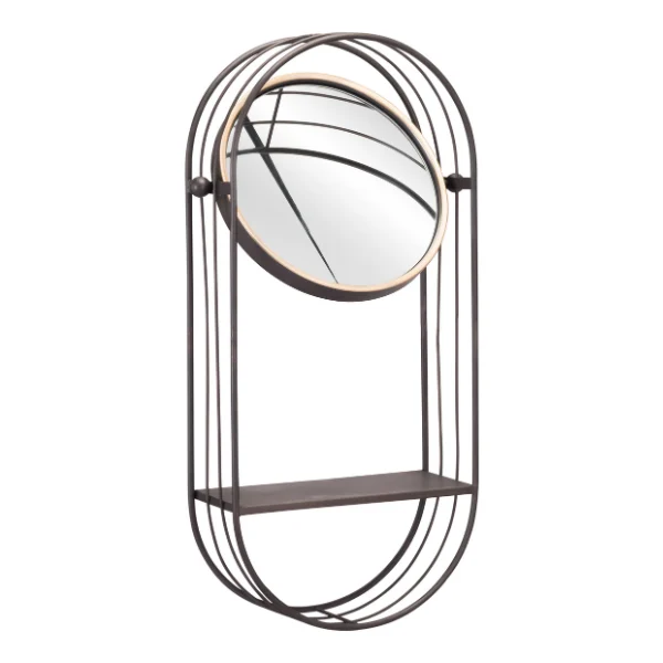 Saroni Mirror Shelf Gray | Architectural Reflection & Utility