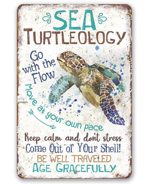 Sea Turtleology - Made in the USA Metal Sign