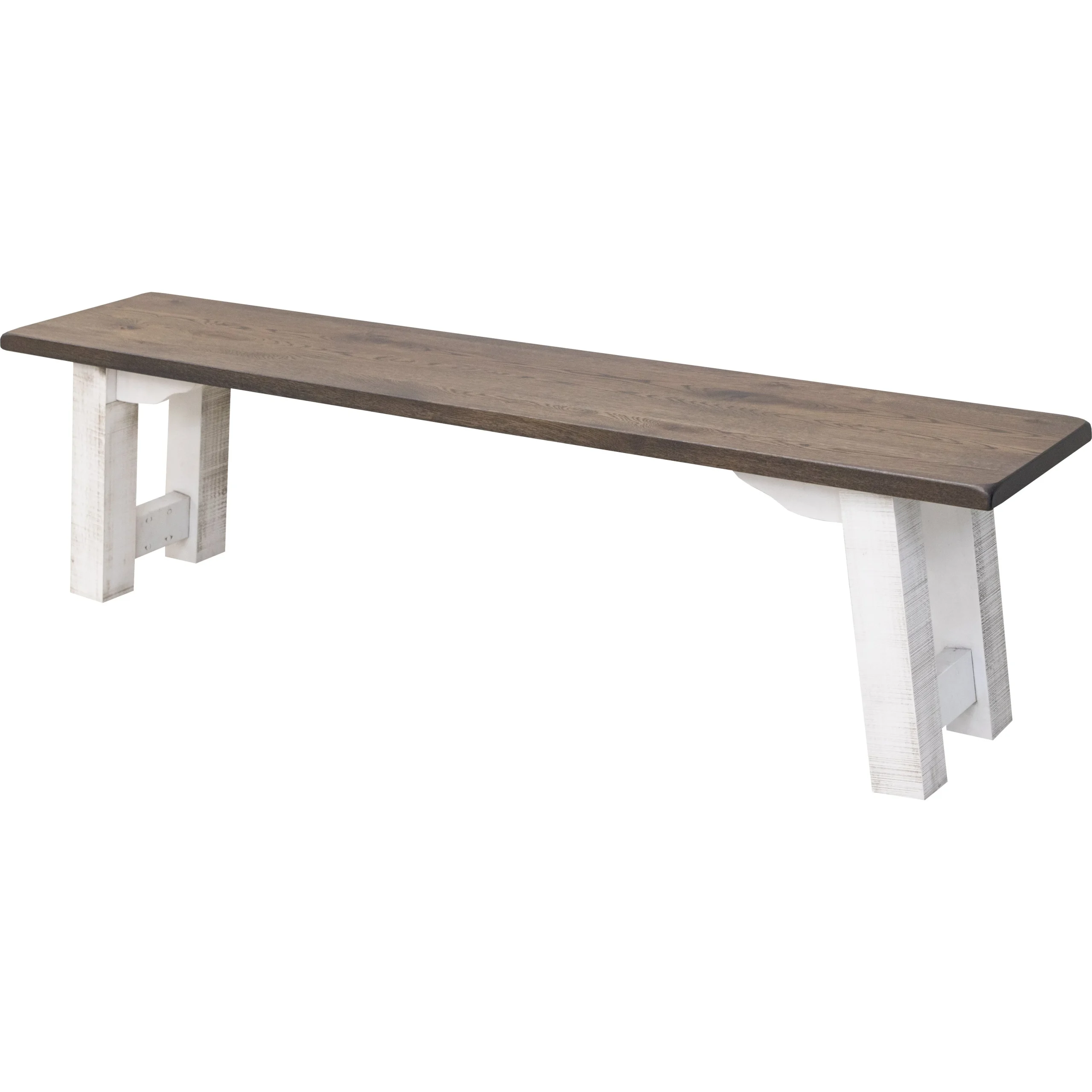 Settler's White & Wood Dining Bench | M-GW&RWO-SB