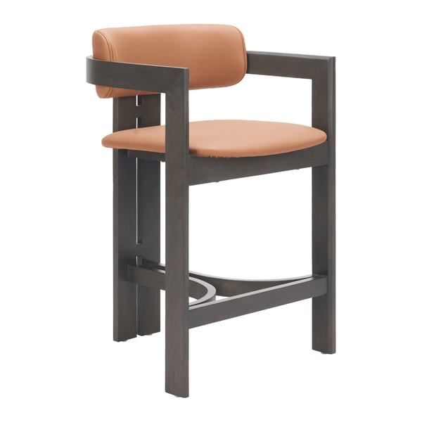 Shaili Counter Stool Brown | Wood Stool