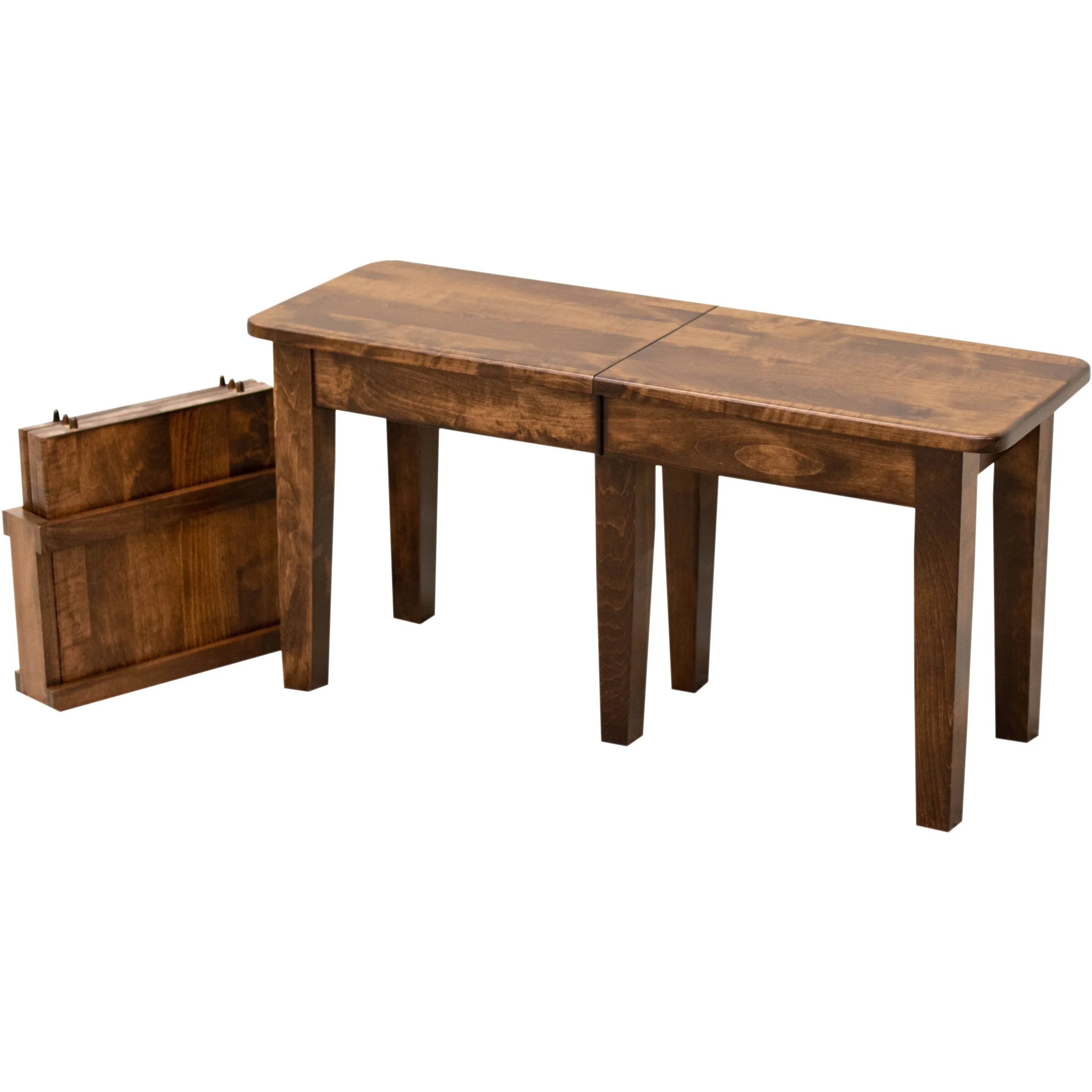 Shaker Leg Maple Wood Expandable Dining Bench | ASB