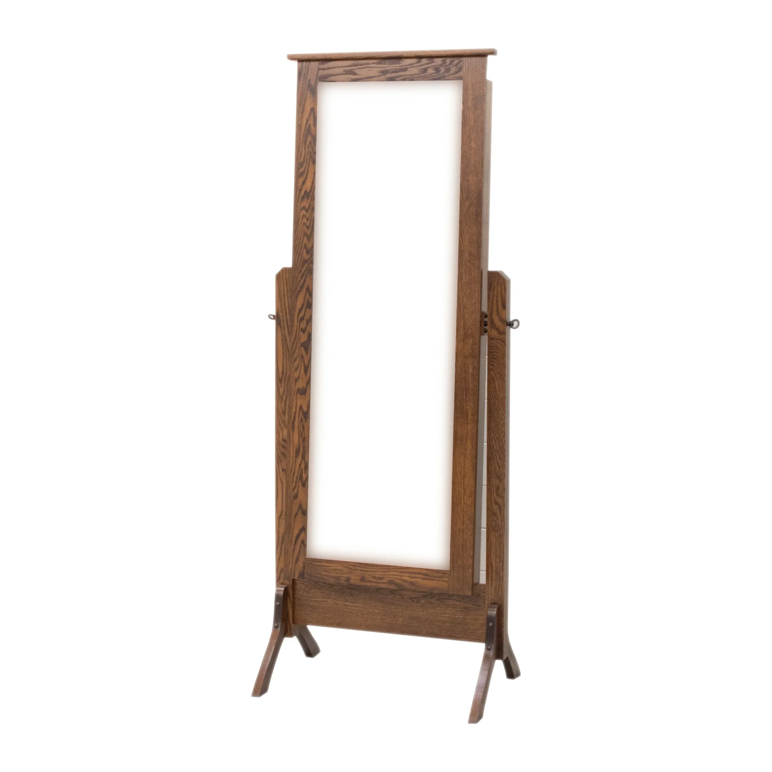 Shaker Oak Wood Sliding Jewelry Cheval Mirror | ASB