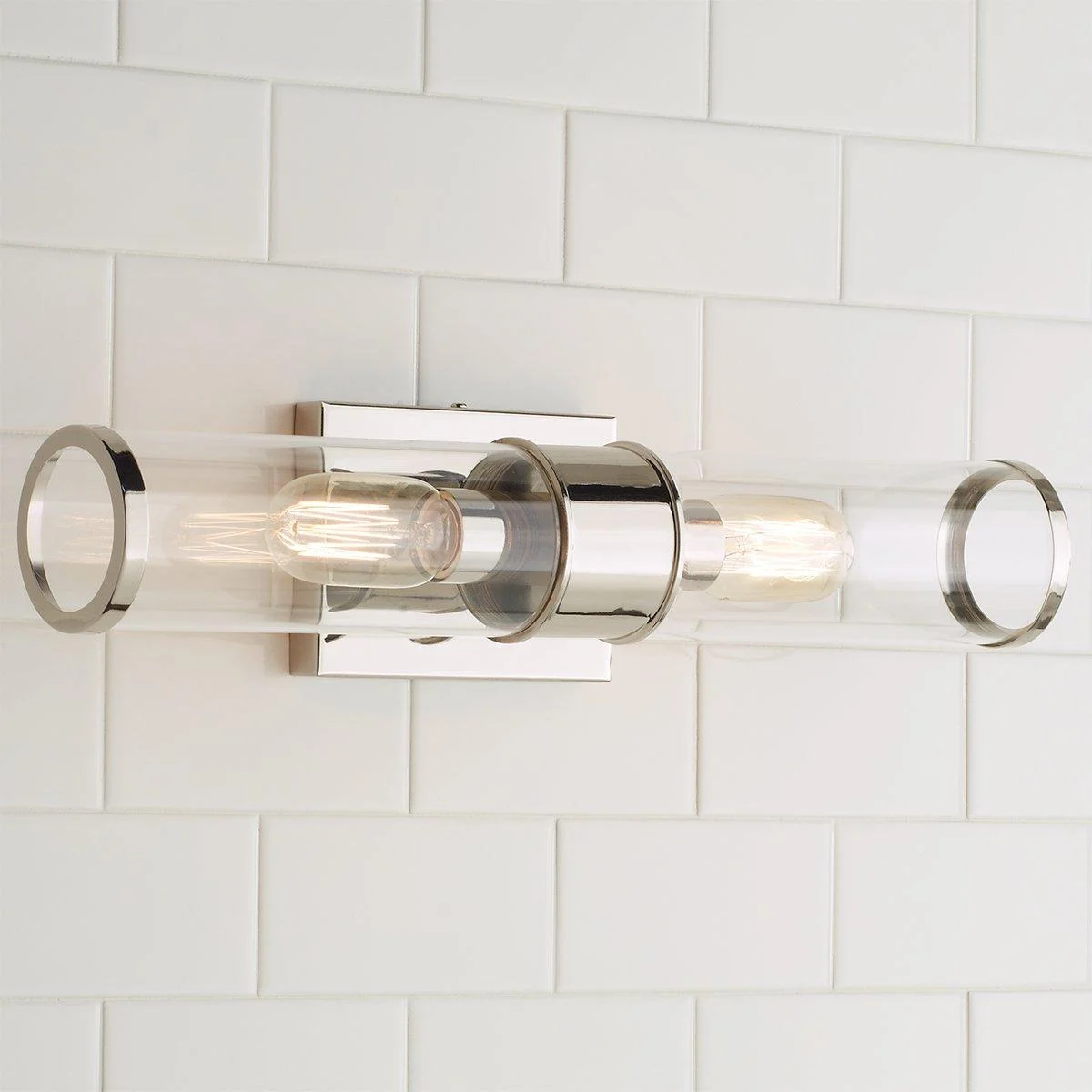Simple Glass Cylinder Sconce - 2 Light