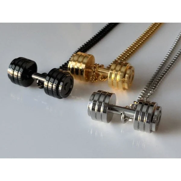 Stainless Steel Barbell Necklace for the Weightlifters