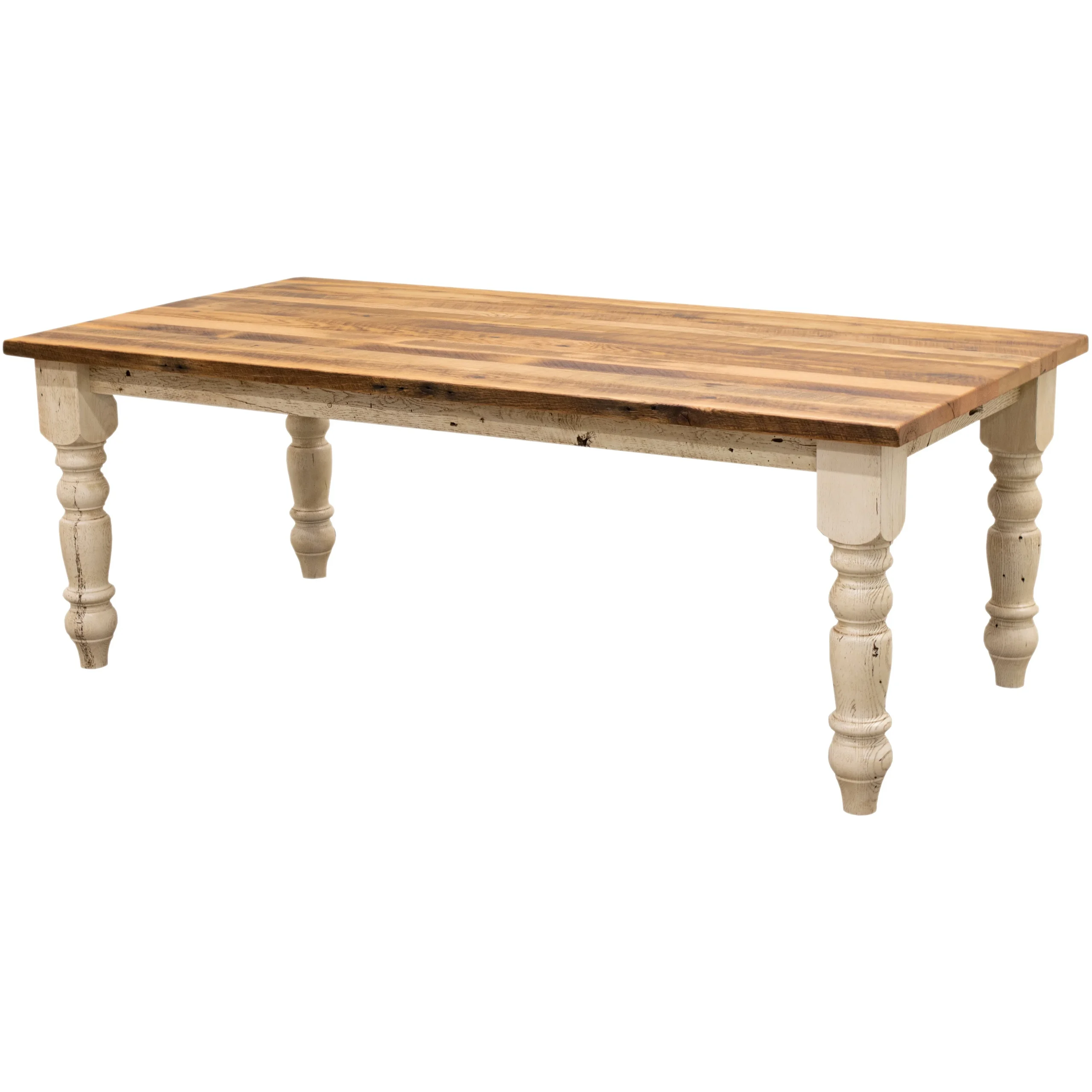 Stanford Reclaimed White & Wood Dining Table