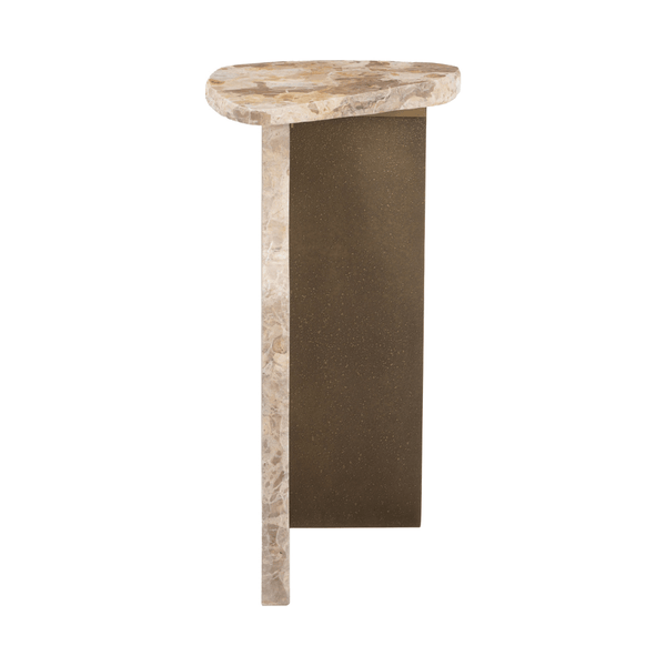 Surya Side Table Beige | Marble Side Table