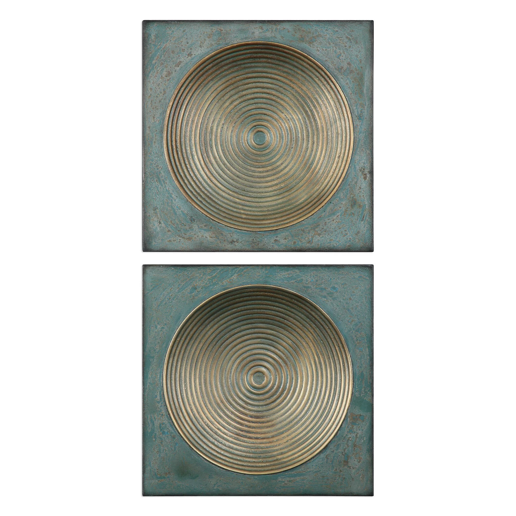 Sybil Antique Gold Squares S/2