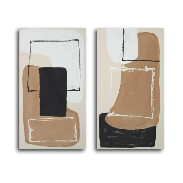 Talega Hand-Painted Art Set | 24x40 Gallery Wrap Pair | Elite Maison