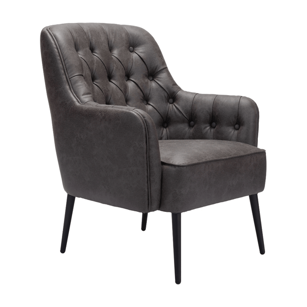 Tasmania Accent Chair Vintage Black | Modern Industrial Sculptural Seating