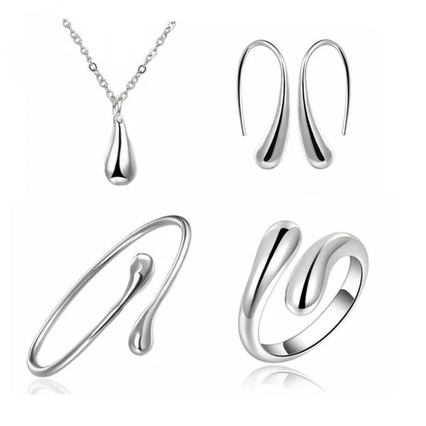 Teardrop Italian Sterling Silver Jewelry Set, Most Popular Jewelry Set Created