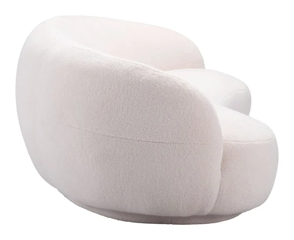 Tibet Sofa Cream | Modern Architectural 3-Seater Fabric Sofa