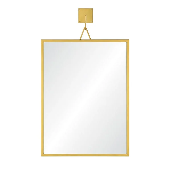 Titus Regency Handcrafted Gold Stainless Steel Frame Rectangular Wall Mirror