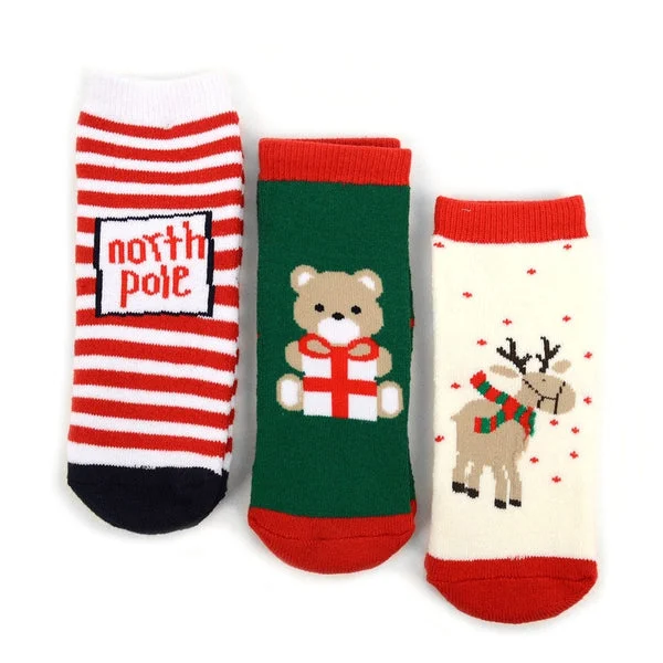 Toddler 3Pk Christmas Socks, so CUTE!Help rescued animals!