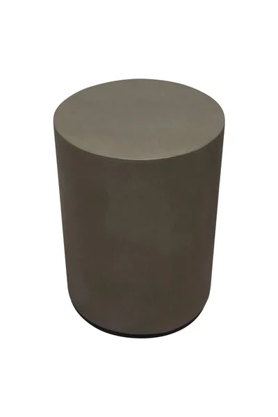 Toulouse Circular Cement End Table | Natural Grey Pedestal