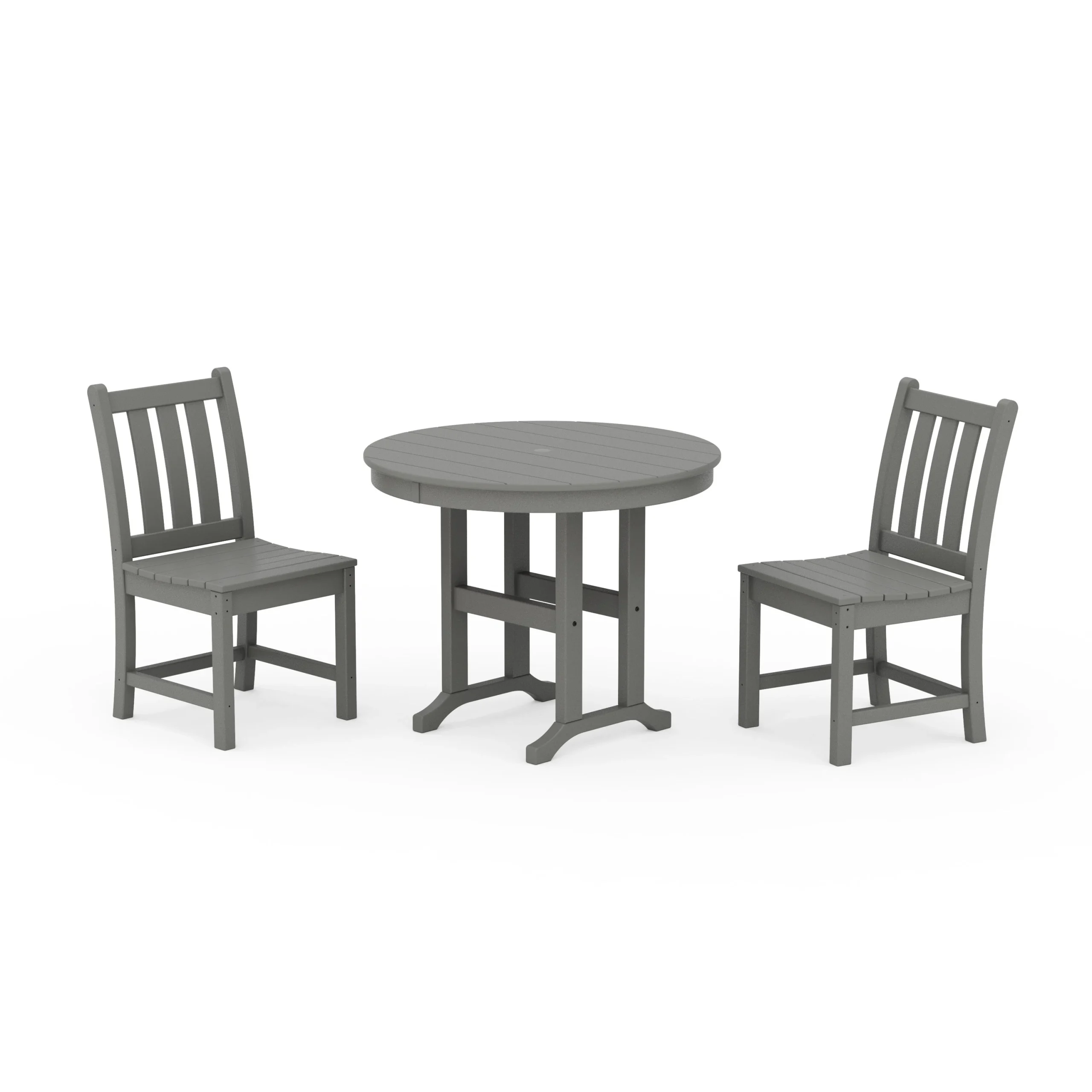 Traditional Garden Side Chair 3-Piece Round Dining Set