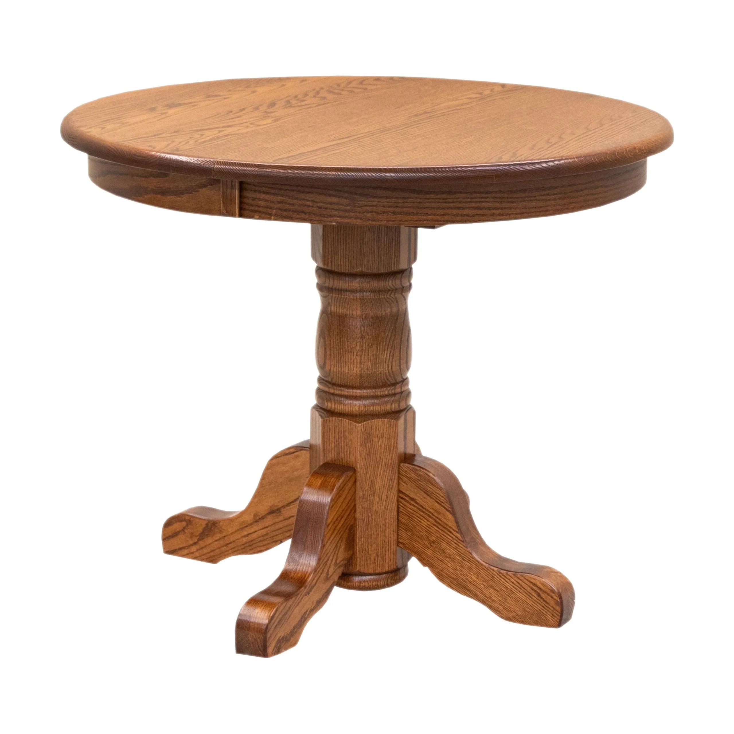 Traditional Round Oak Wood Dining Table | MC
