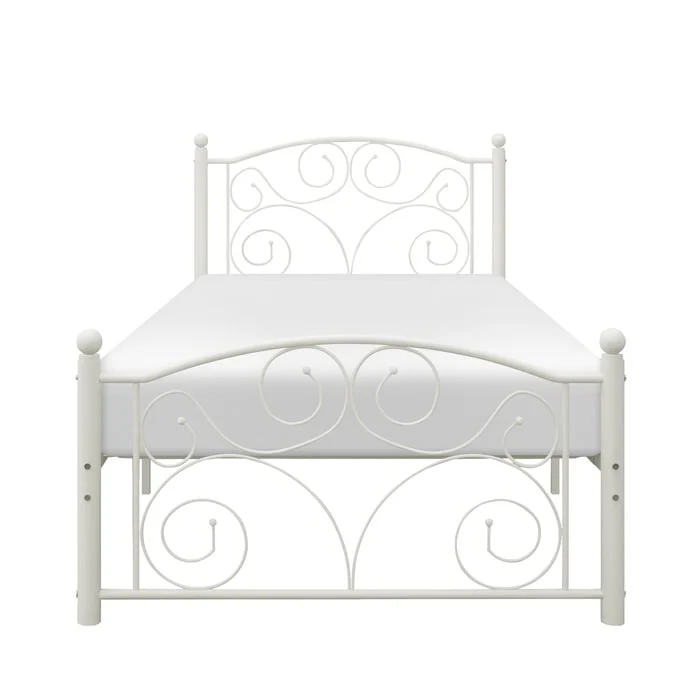 Traditional Twin Arched Bed with Metal Frame