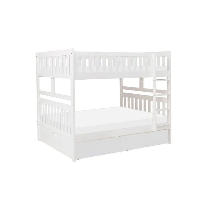 Transitional Full/Full Bunk Bed with Storage Boxes