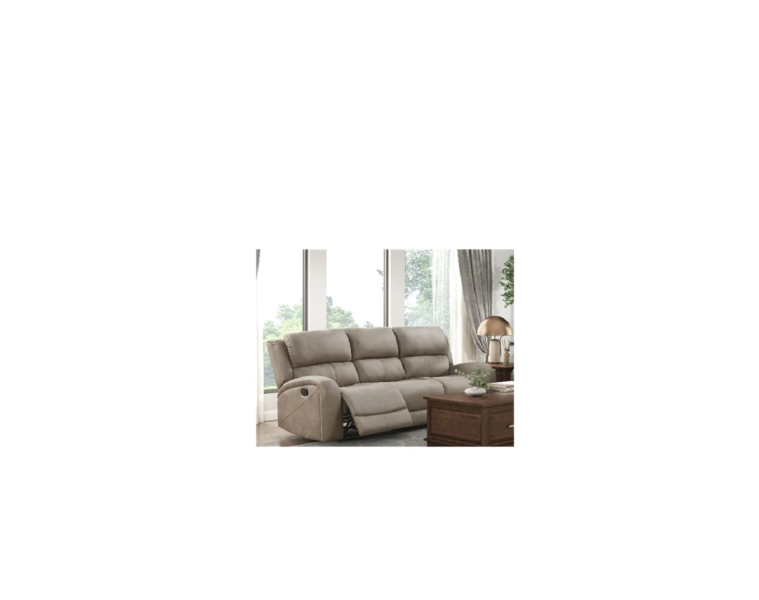 Transitional Manual Double Reclining Sofa