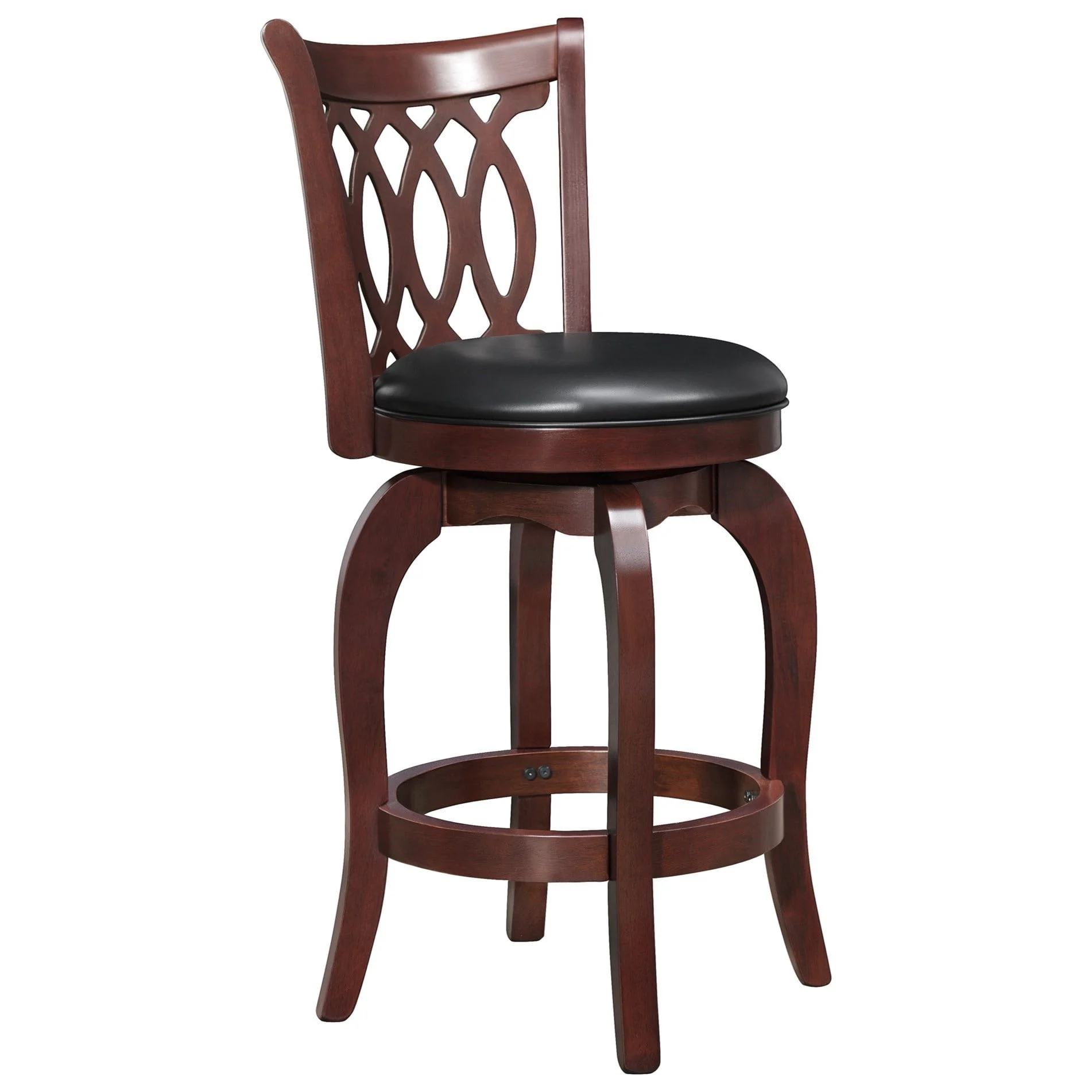 Transitional Swivel Counter Height Stool with Upholstered Seat